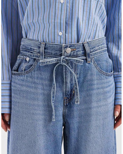 Levi's Blue Xl Straight Loose Tie Waist Jeans