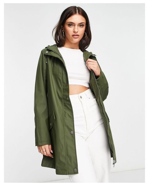 New Look Button Front Anorak in Green | Lyst