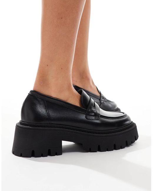 Schuh Black – lennox – loafer aus em leder mit dicker sohle