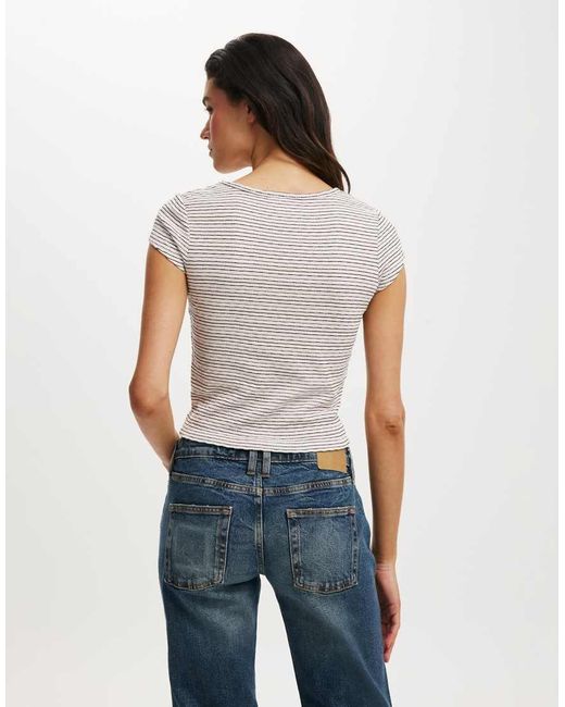 Cotton On White Hailey Textured Short Sleeve