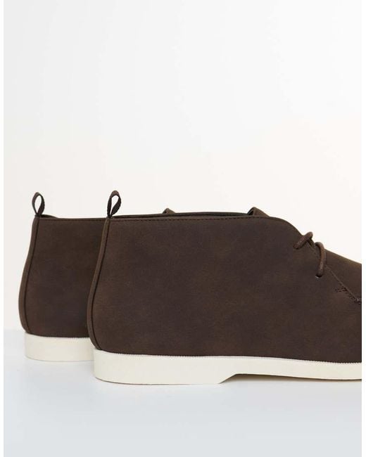 Threadbare Brown Faux Suede Moccasin Boots for men