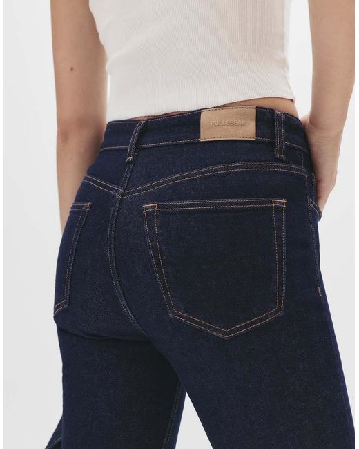Pull&Bear Blue High-rise Flared Jeans