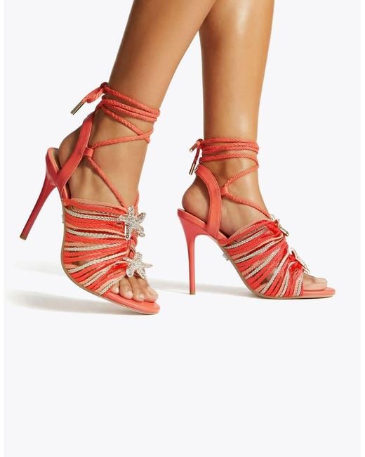Carvela Kurt Geiger Red Marina High Tie Heeled Sandals