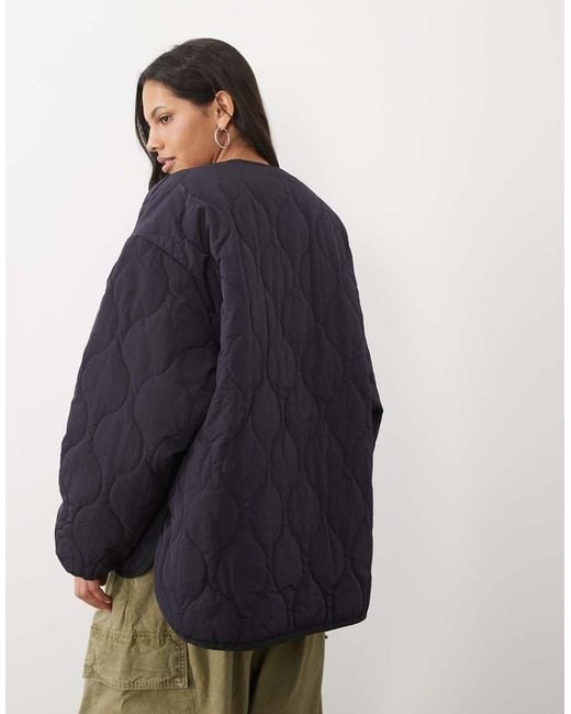 New Balance Blue Quilted Bomber
