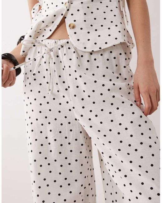 Wednesday's Girl Natural Tie Up Wide Leg Pants