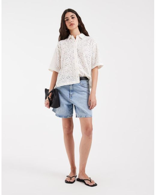Levi's Natural Harlie Short Sleeve Lace Shirt