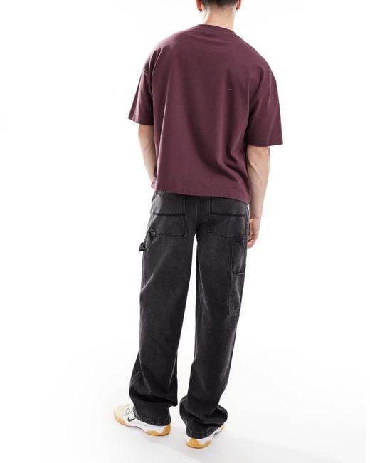 Collusion Red X011 baggy Carpenter Mid Rise Jeans for men