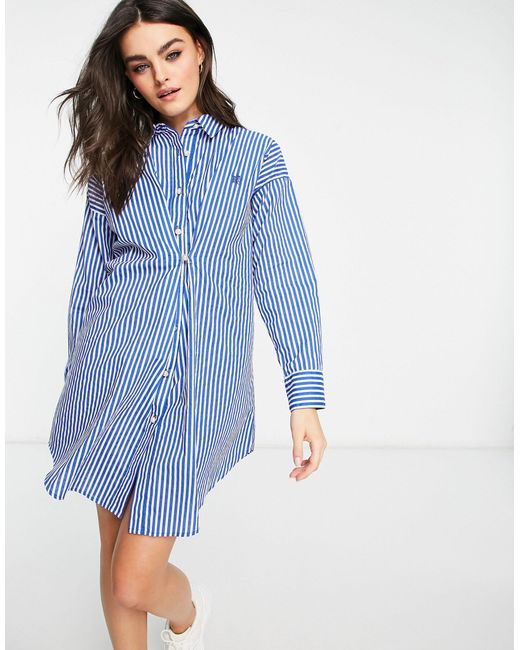 River Island Stripe Nipped Mini Shirt 