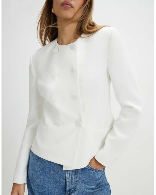 River Island Blue Long Sleeve Short Cape Blazer