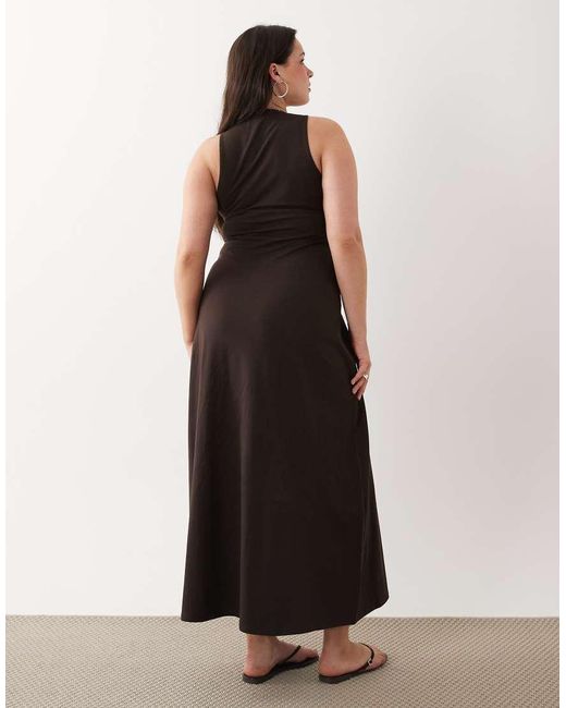 ASOS Black Asos Design Curve Scoop Neck Maxi Dress