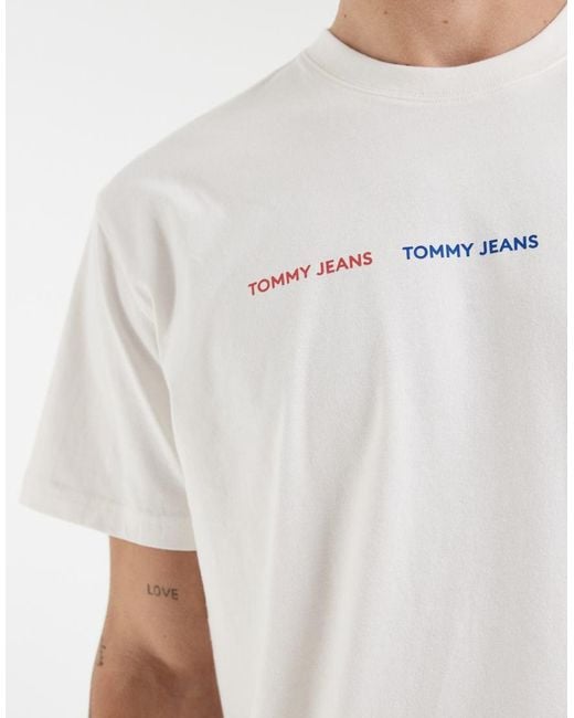 Tommy Hilfiger White Repeat Logo T-shirt for men
