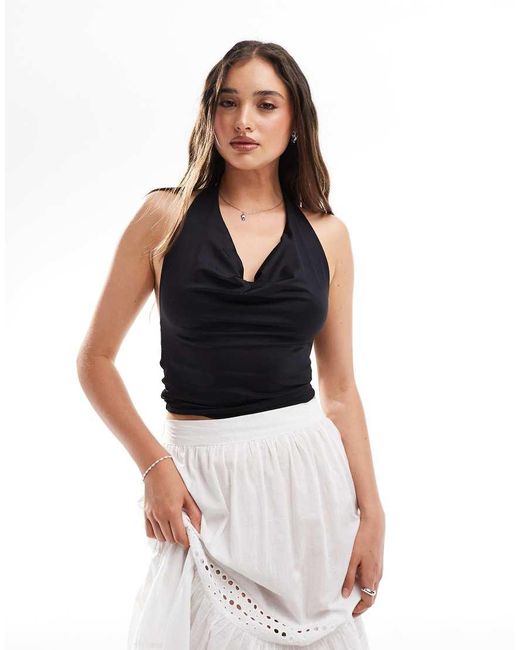 Stradivarius Haltertop in het Black