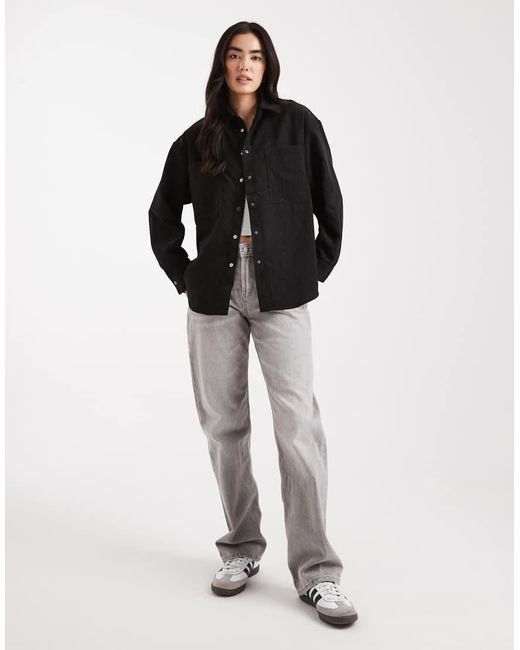 ASOS Black Oversized Corduroy Shirt