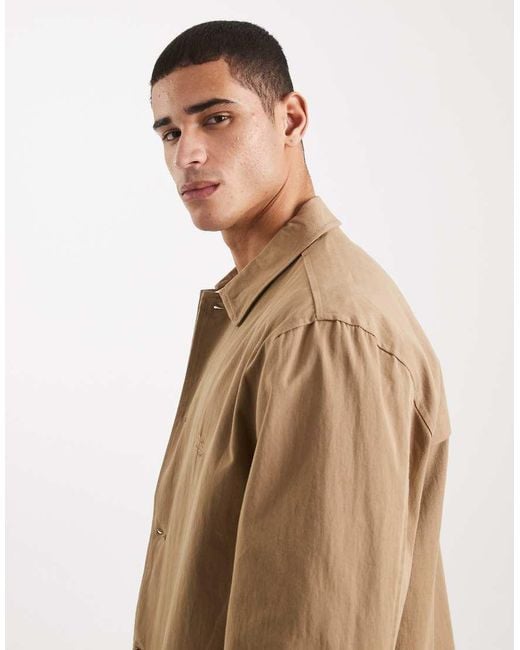 Parlez Natural Button Through Logo Short Trench Jacket for men
