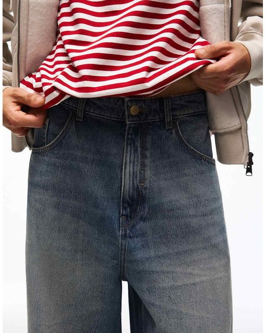 Bershka Blue Super baggy Jeans for men