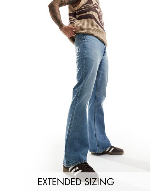 Jeans a zampa vintage lavaggio chiaro di ASOS in Blue da Uomo