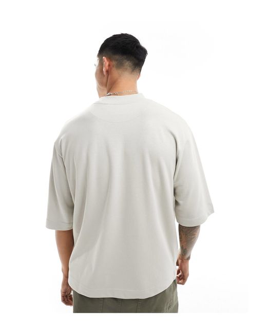 Brave Soul Gray Heavyweight High Neck Super Oversized T-shirt for men