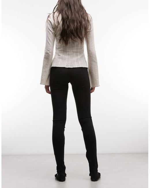 Monki Black Pull On Tailored Pants With Cotton Waistband Detail