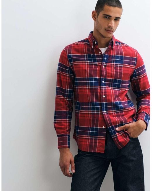 Tommy Hilfiger Red Flannel Shirt for men