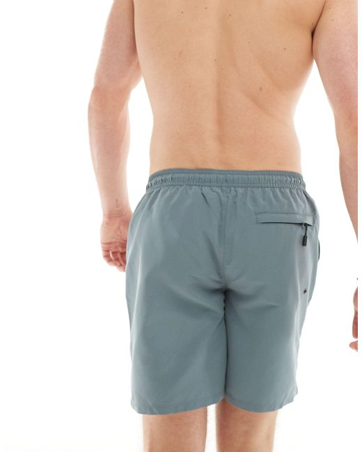 Superdry Blue Premium Embroidered 17" Swim Shorts for men