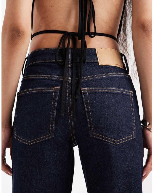 ASOS Blue Asos Design Petite Comfort Stretch Straight Leg Jeans