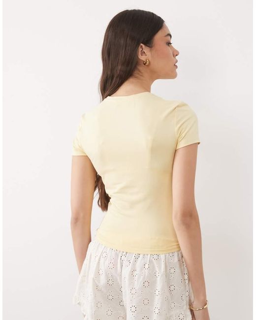 Miss Selfridge Natural Sculpted Short Sleeve Tee