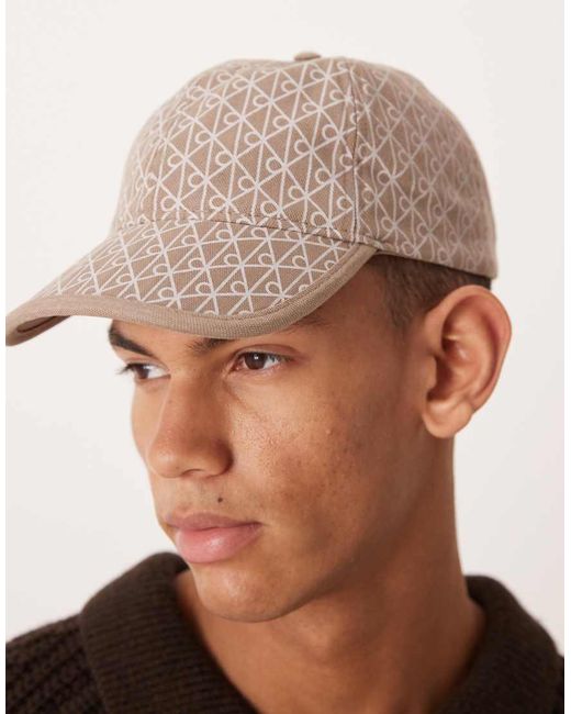 Calvin Klein White All Over Emblem Print Cap for men