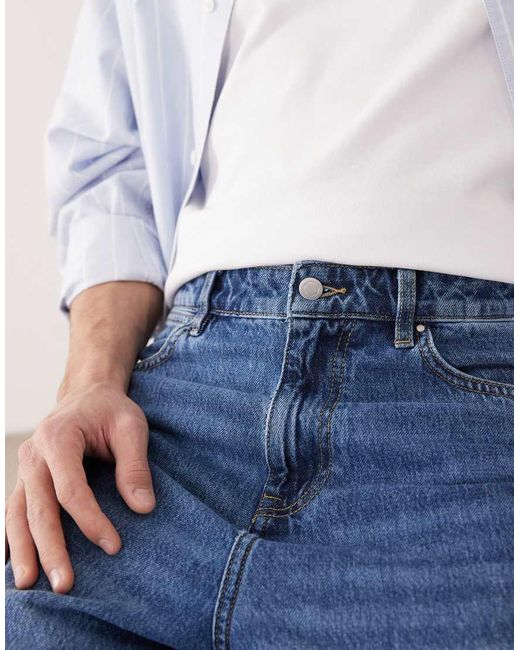 ASOS COLLECTIVE Blue Ac-b-251 Tapered Slim Fit Jeans for men