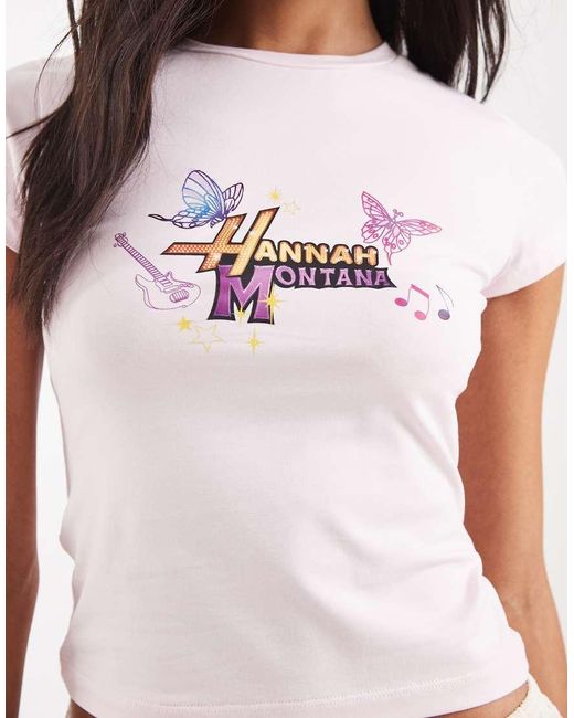 ASOS White Disney Baby T-Shirt With Hannah Montana Print