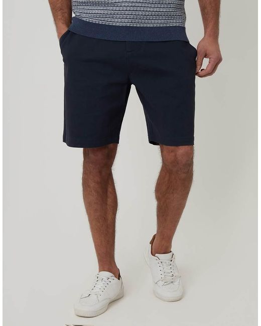Threadbare Blue Cotton 3 Pocket Stretch Chino Shorts for men