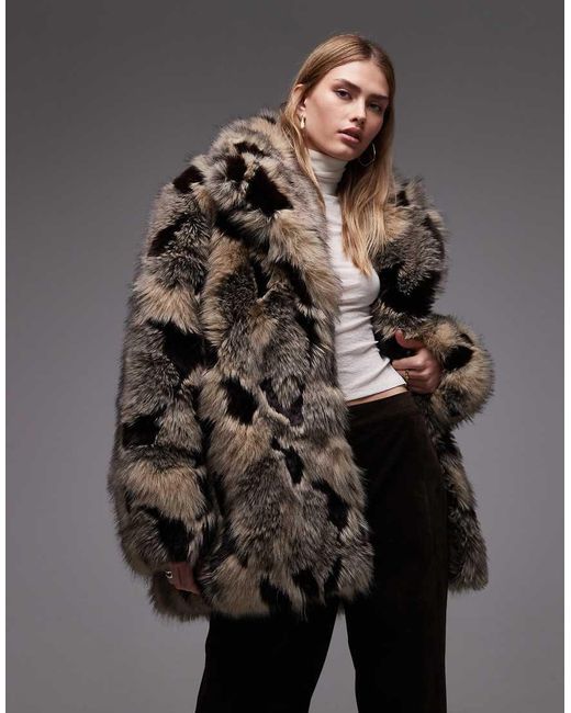 & Other Stories Gray Faux Fur Coat