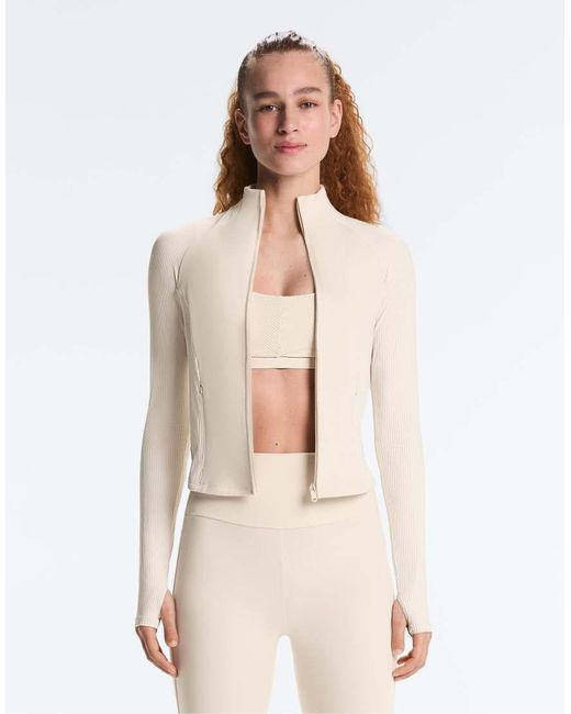 Oysho Natural Light Warm Rib Technical Jacket