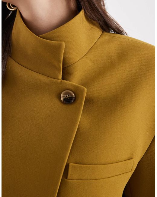 ASOS Natural Wrap Front Oversized Blazer