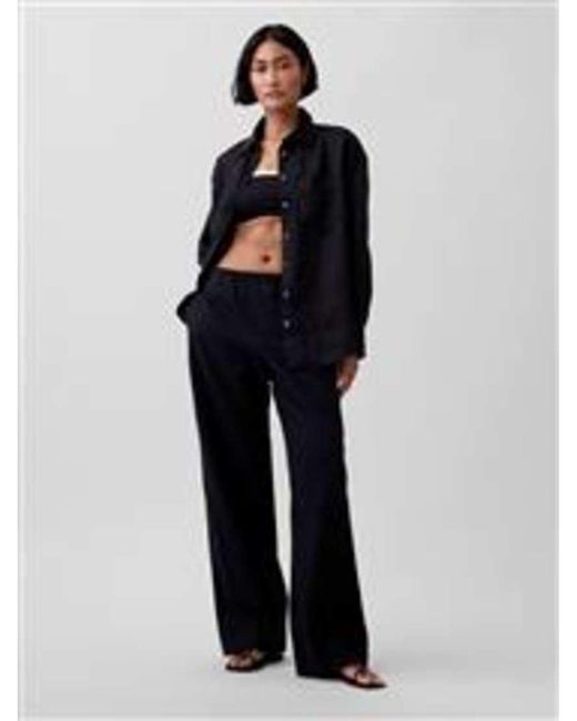 Gap Black Co-ord Relaxed Fit Linen Mix Shirt