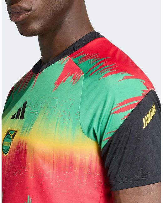 Adidas Originals Green Jamaica 26 X Bob Marley Home Pre Match Jersey for men