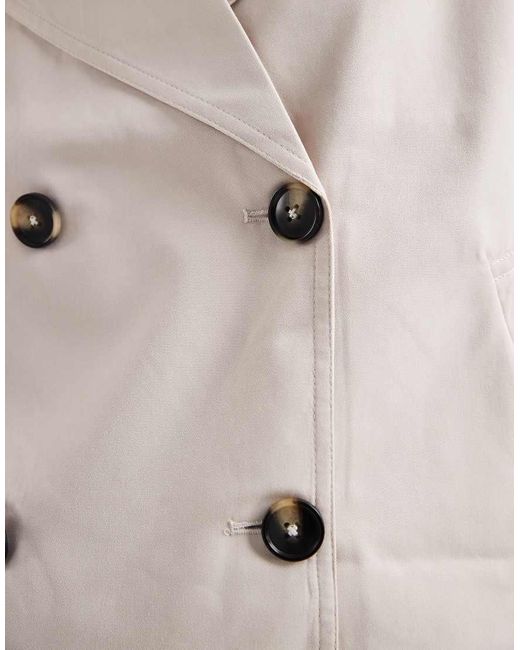Pieces Natural Short Trench Coat