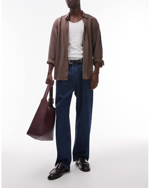 ARKET Blue Mist Low Rise baggy Wide Leg Jeans for men