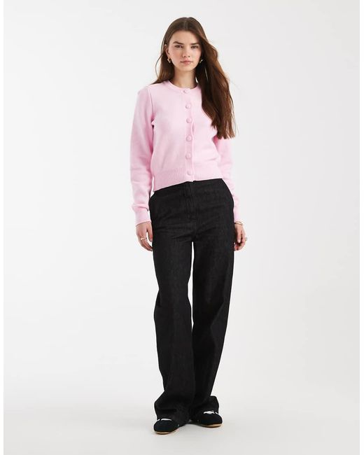 ASOS Pink Knitted Shrunken Cardigan