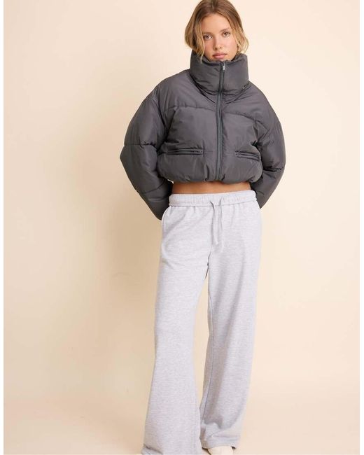 Stradivarius Natural Basic Hooded Padded Jacket
