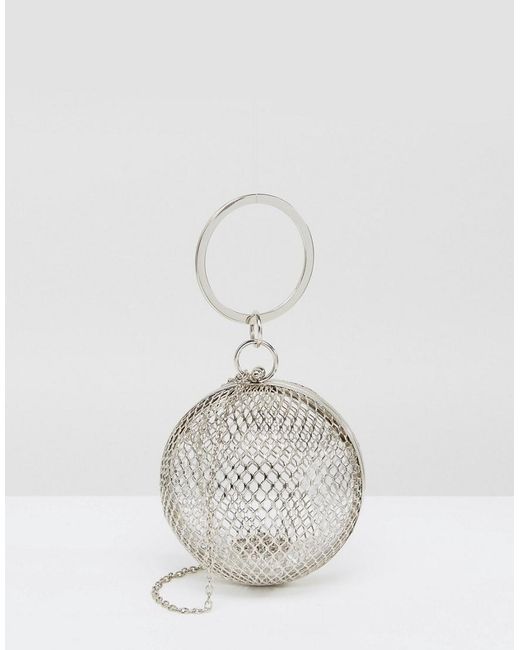 ASOS Metallic Asos Cage Sphere Clutch Bag