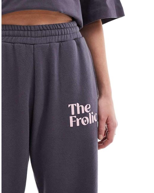 Joggers De Pernera Ancha Con Logo Exclusivos De X Bella Stovey (Parte De Un Conjunto) The Frolic de color Blue