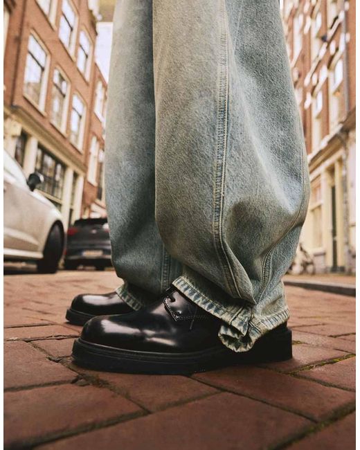 Bershka Blue Barrel Jeans for men