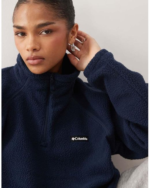 Columbia Blue Olive Spring 1/4 Zip Fleece
