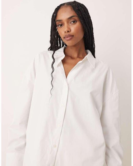 Jdy White Oversized Boyfriend Fit Shirt