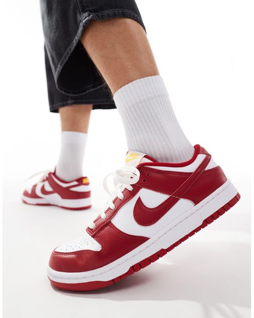 Nike Red Dunk Low Retro Sneakers for men