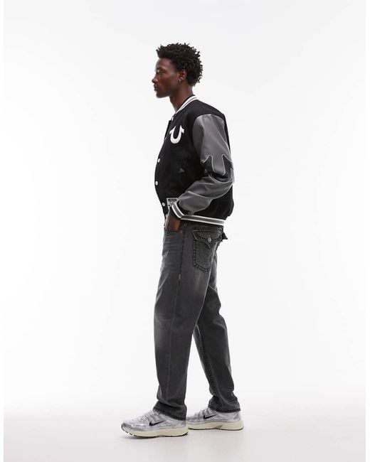 True Religion Black Bobby Super T Flap Pocket Baggy Jeans for men