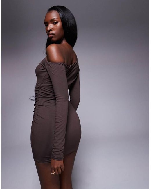 Oh Polly Purple Fia Asymmetric One Shoulder Mini Dress