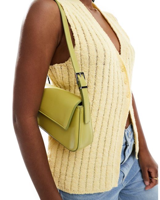 Mango Yellow Classic Shoulder Bag