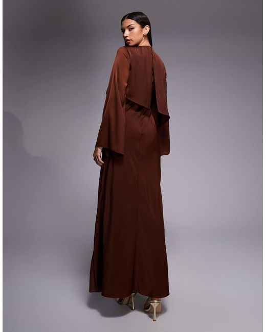 brown satin long sleeve maxi dress Adult's Long Sleeve Maxi Dress – Moppet & Co