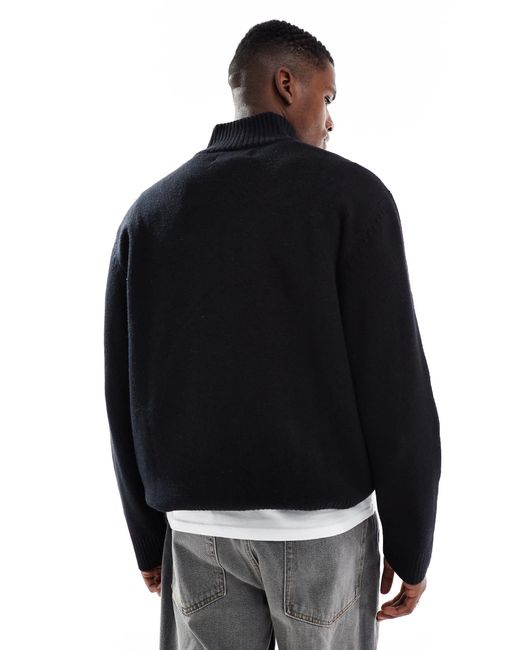 Jack & Jones – dicker oversize-pullover in Black für Herren